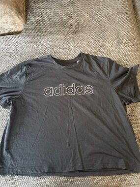 adidas Black Short-Sleeve Logo Tee